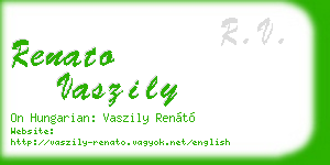 renato vaszily business card